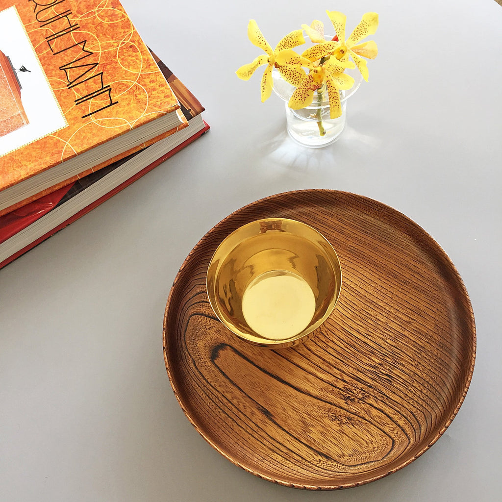 Japanese Wooden Plate Keura Brown | The Roaming Chair