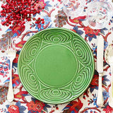 Japanese ceramic green plate diner table setting