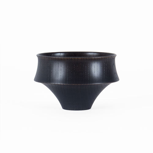 Japanese Wooden Bowl Fuji Black