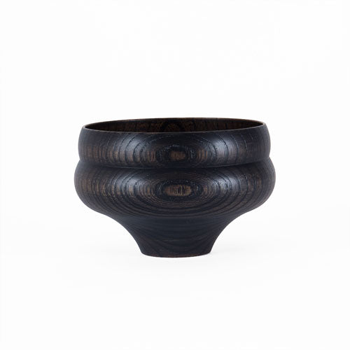 Japanese Wooden Bowl Tsumugi Hisago-Gata Black