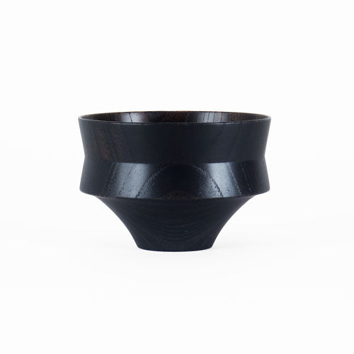 Japanese Wooden Bowl Tsumugi Kine-Gata Black