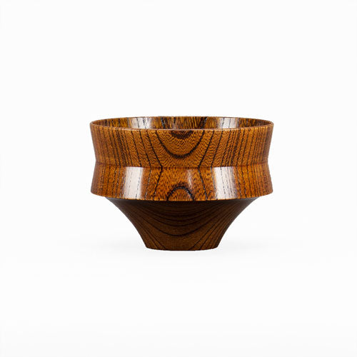 Japanese Wooden Bowl Tsumugi Kine-Gata Brown