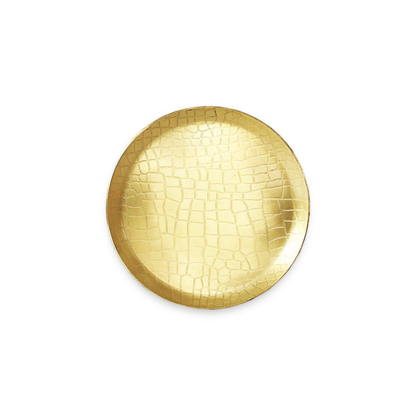 The Roaming Chair Plate Brass Round Plate 'Crocodile' 13cm