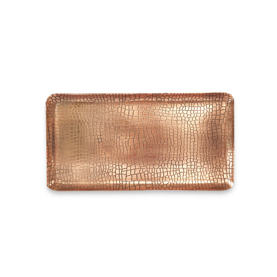 The Roaming Chair Plate Copper Rectangular Tray 'Crocodile' 33x17cm