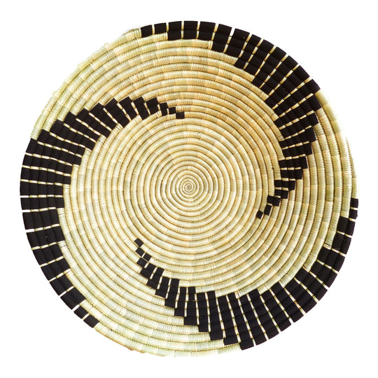 The Roaming Chair wall plate African Woven Wall Basket Bahari Black