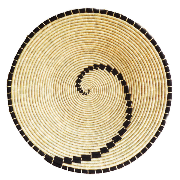 The Roaming Chair wall plate African Woven Wall Basket Konokono Black